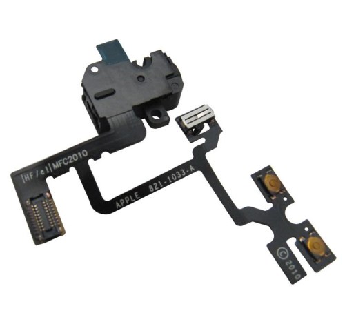Flex para Iphone 4 com Jack de audio e botões de volume/ mute preto